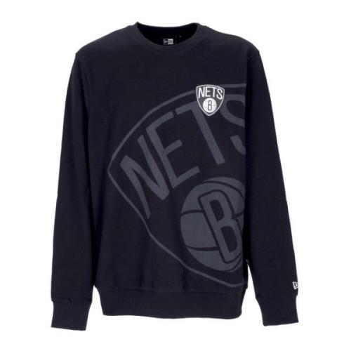 New Era Brooklyn Nets Crewneck Sweatshirt Svart Black, Herr