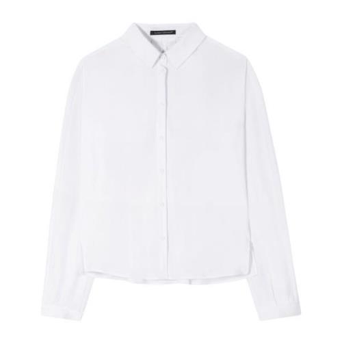 Luisa Cerano Bomullsblandad Skjorta med Oversized Passform White, Dam