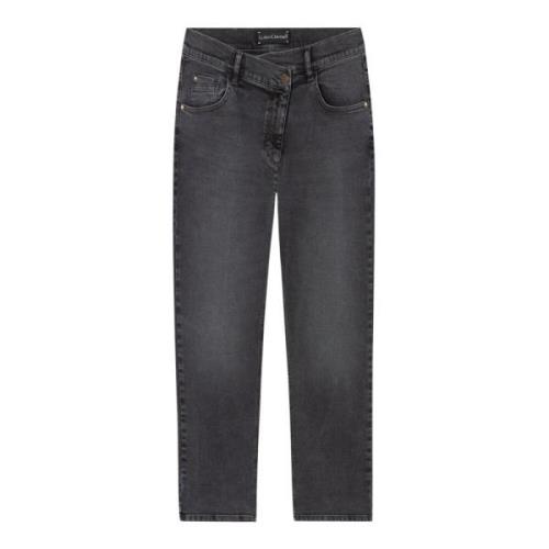 Luisa Cerano Svarta Looseleg Denim Jeans Gray, Dam