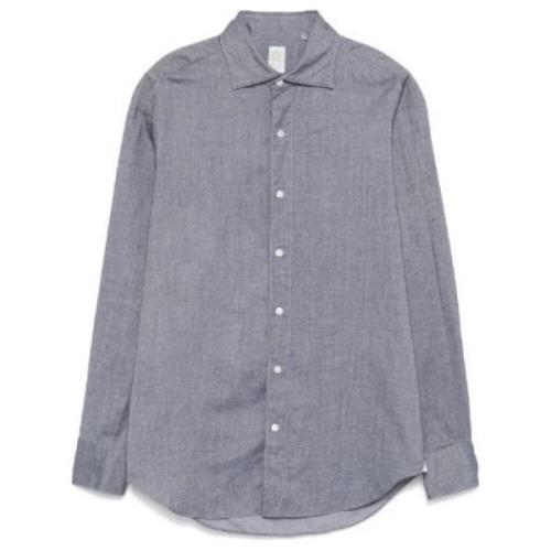 Finamore Tokyo Skjorta Antracitgrå Flanell Gray, Herr