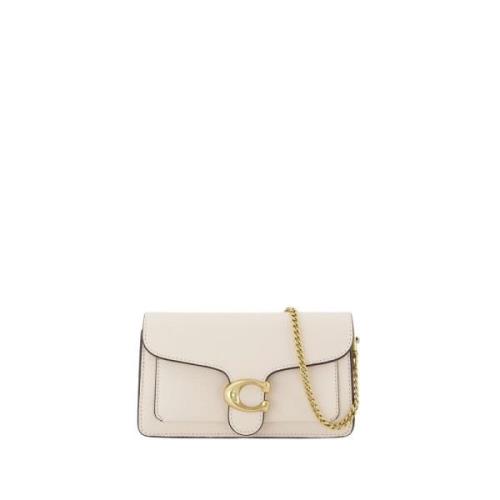 Coach Tabby Chain Clutch Crossbody - Beige Läder White, Dam