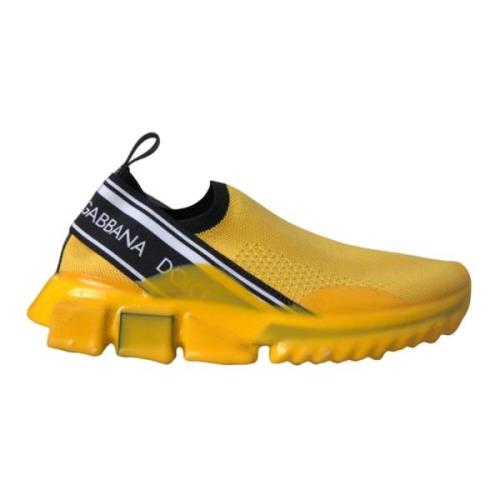 Dolce & Gabbana Gul Sorrento Slip On Sneakers Kvinnor Skor Yellow, Dam