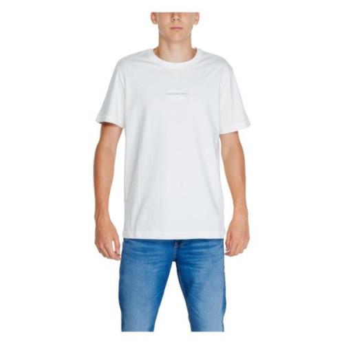 Calvin Klein Jeans Vit Rund Hals T-shirt Män White, Herr