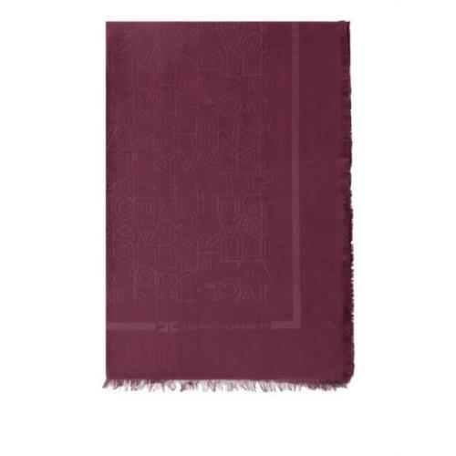 Elisabetta Franchi Jacquard Halsduk Rouge Noir Bordeaux Red, Dam