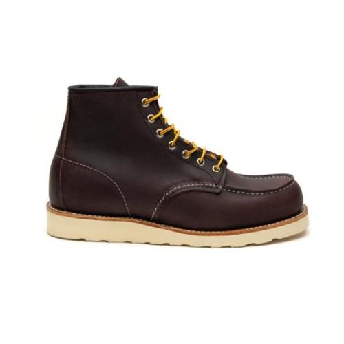 Red Wing Shoes Bordeaux Platta Skor Moc Toe Red, Herr