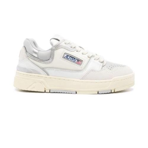 Autry CLC Låga Sneakers Vit Grå Ko Hud White, Dam