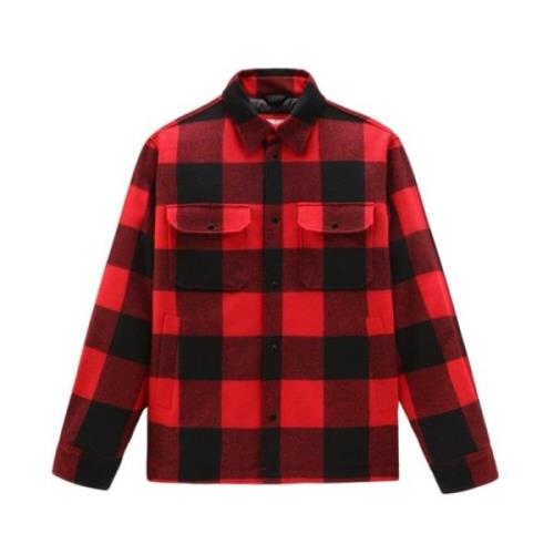 Woolrich Vadderad Rutig Skjorta Red, Herr