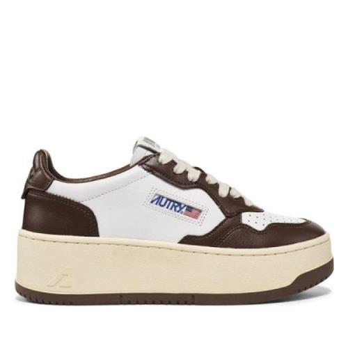 Autry Medalist Low Läder Sneakers Brown, Dam