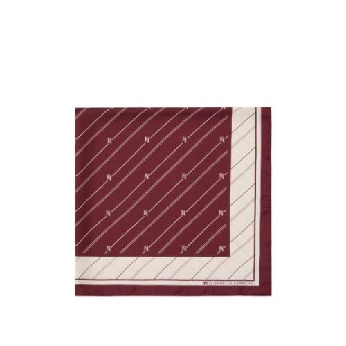 Elisabetta Franchi Sidenscarf med diagonala ränder mönster Red, Dam