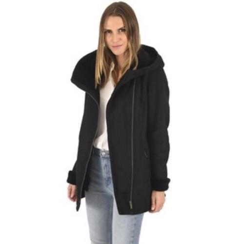 La Canadienne Svart Shearling Figursydd Väst Black, Dam