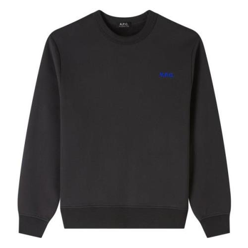 A.p.c. Bomullssweatshirt med Frontlogo Black, Herr