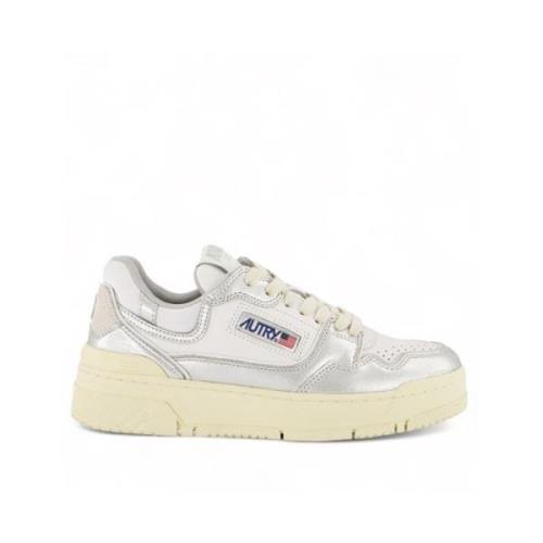 Autry CLC LOW Sneakers, Silverläder och Mocka White, Herr