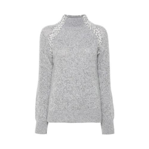 Ermanno Scervino Grå Marl-Strikkad Cashmere Tröja Gray, Dam