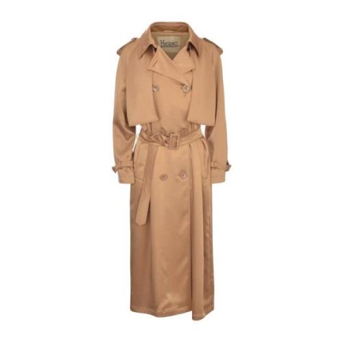 Herno Klassisk Trenchcoat för Män Beige, Dam