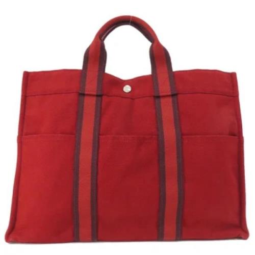 Hermès Vintage Pre-owned Canvas handvskor Red, Dam