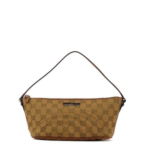 Gucci Vintage Pre-owned Canvas handvskor Brown, Dam