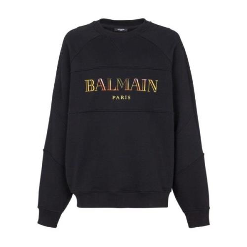 Balmain Färgglada Sweaters för Stilfull Look Black, Herr