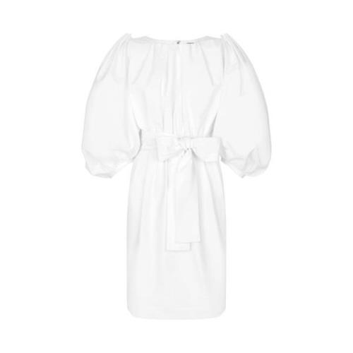 Dolce & Gabbana Vit Bomull Puffärm Klänning White, Dam