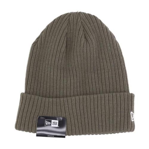 New Era Oliv Beanie med Manschett och Logotyp Green, Herr