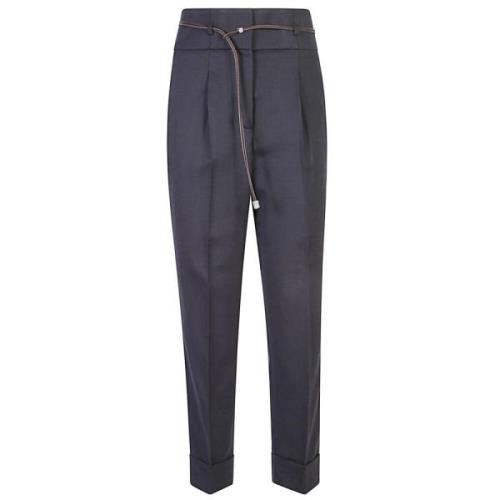 Peserico Blå Byxor Aw24 Damkläder Blue, Dam