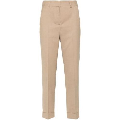 Peserico Beige Ullblandning Slim Fit Byxor Beige, Dam