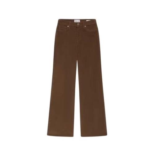 Frame Slim Palazzo Corduroy Jeans Toast Brown, Dam