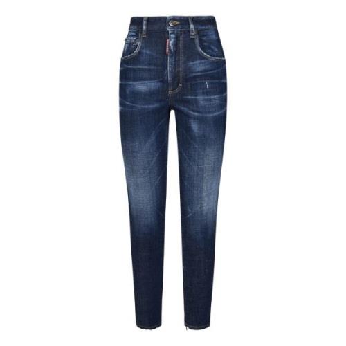 Dsquared2 Blå Skinny Jeans med Distressed Detaljer Blue, Dam