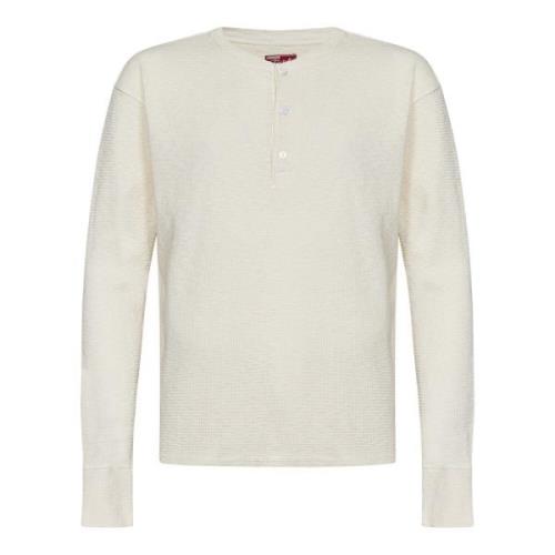 Fortela Vita T-shirts och Polos med Henley Krage White, Herr