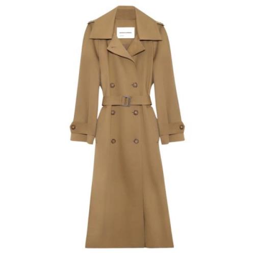 Margaux Lonnberg Kamel Bomull Trenchcoat med Bälte Beige, Dam