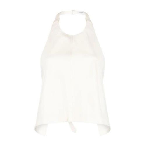 Wardrobe.nyc Ryggfri Halterneck Topp White, Dam