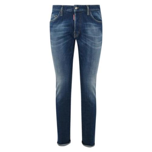 Dsquared2 Blå Denim Stretch Slim Fit Byxor Blue, Herr