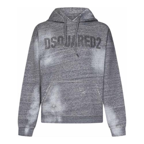 Dsquared2 Grå tröja med nitar Gray, Herr