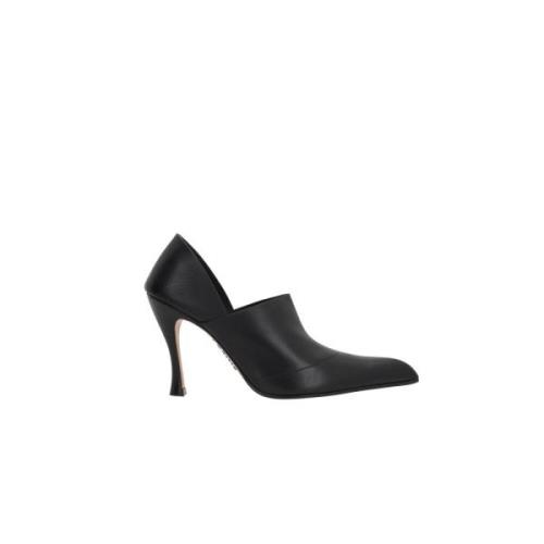 Loewe Svarta läderstiletthälar Black, Dam