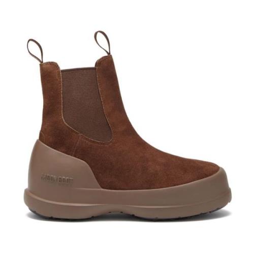 Moon Boot Brun Mocka Slip-On Stövlar Brown, Dam