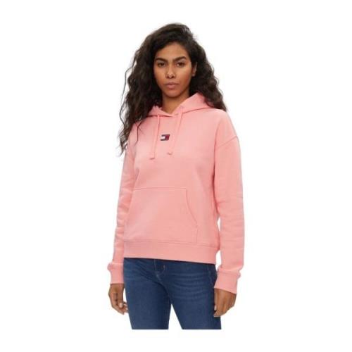 Tommy Jeans Grund huvtröja med emblem Pink, Dam