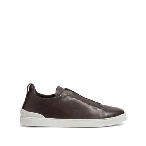 Ermenegildo Zegna Bruna Triple Stitch Sneakers Brown, Herr