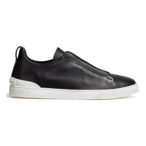 Ermenegildo Zegna Svarta Triple Stitch Secondskin Sneakers Black, Herr