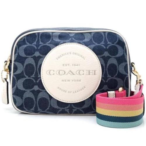 Coach Pre-owned Pre-owned Canvas axelremsvskor Blue, Dam