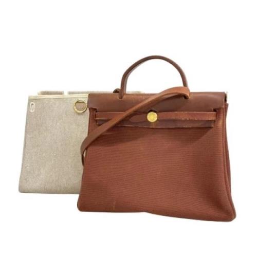 Hermès Vintage Pre-owned Canvas handvskor Brown, Dam