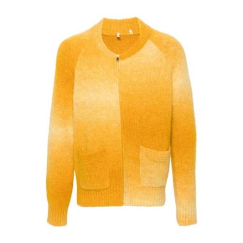 Sunflower Gul Ombre Dragkedja Cardigan Yellow, Herr