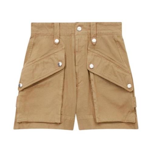 Isabel Marant Étoile Bruna Shorts med Fickor Brown, Dam