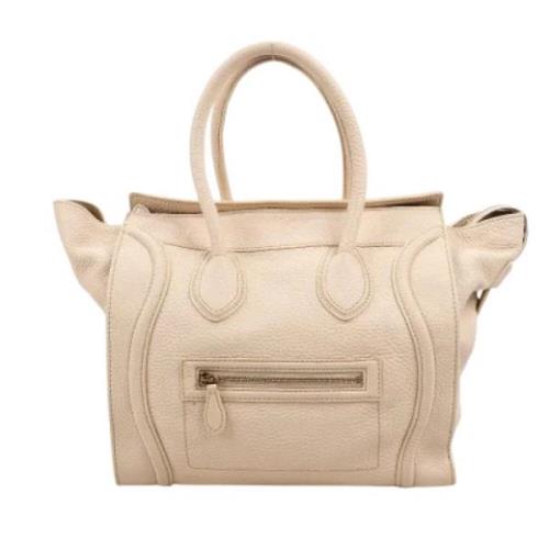 Celine Vintage Pre-owned Laeder handvskor Beige, Dam