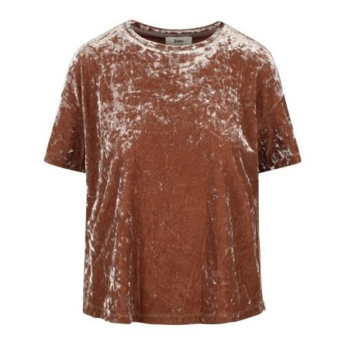 Herno Chenille Crew Neck T-Shirt Fw24 Brown, Dam