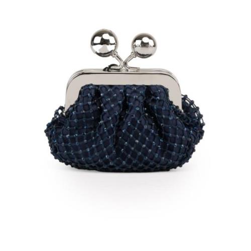 Max Mara Weekend Blå Rhinestone Clutch med Kedja Rem Blue, Dam