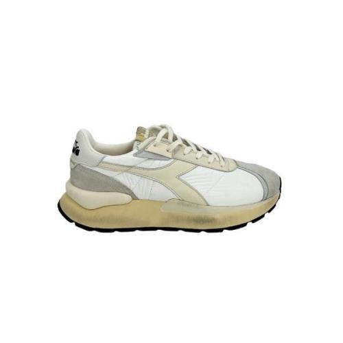 Diadora Vit Sneaker med Grå Mockatå White, Herr