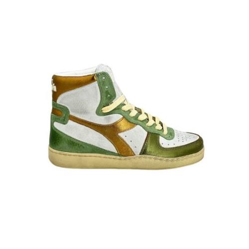 Diadora Metallisk Guld Grön Basket Sneaker Multicolor, Dam