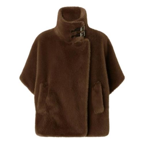 Pinko Eco-Fur Coat Brown, Dam