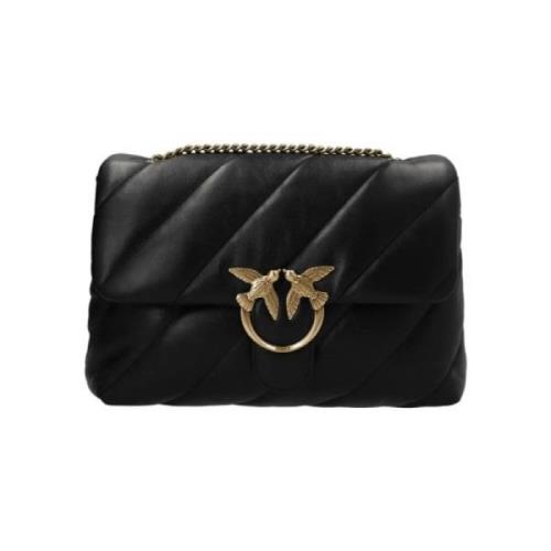 Pinko Svart Love Bag med quiltat design Black, Dam