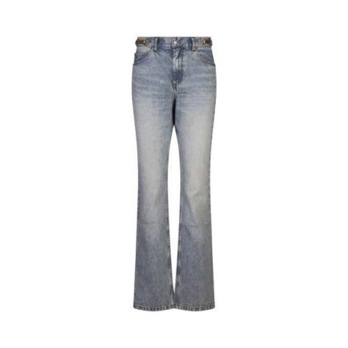 Stella McCartney Blå Tapered Jeans med Guldton Clips Blue, Dam