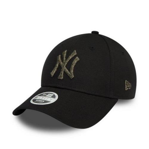 New Era Svart Yankees Metallic Logo Keps Black, Herr